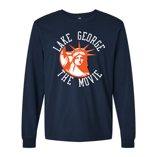 Lake George - Long Sleeve Tee - Navy Blue - Front Only